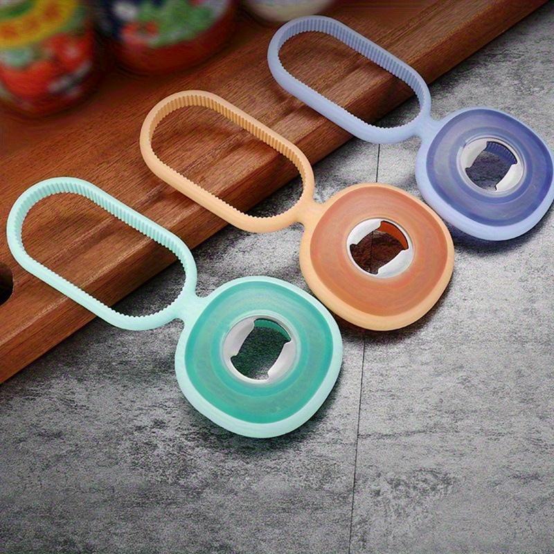 3ks Multifunkční silikonová sada otvíráků na plechovky a lahve, Snadné použití, Odolný plast s ergonomickou rukojetí, Vhodné na sodu, pivo a plechovky