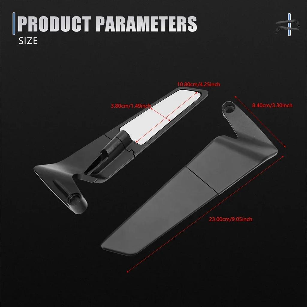 Motorcycle Side View Mirror For Kawasaki Z1000 Z900 Z800 Adjustable Rearview Mirror; Aerodynamic Rearview Mirror