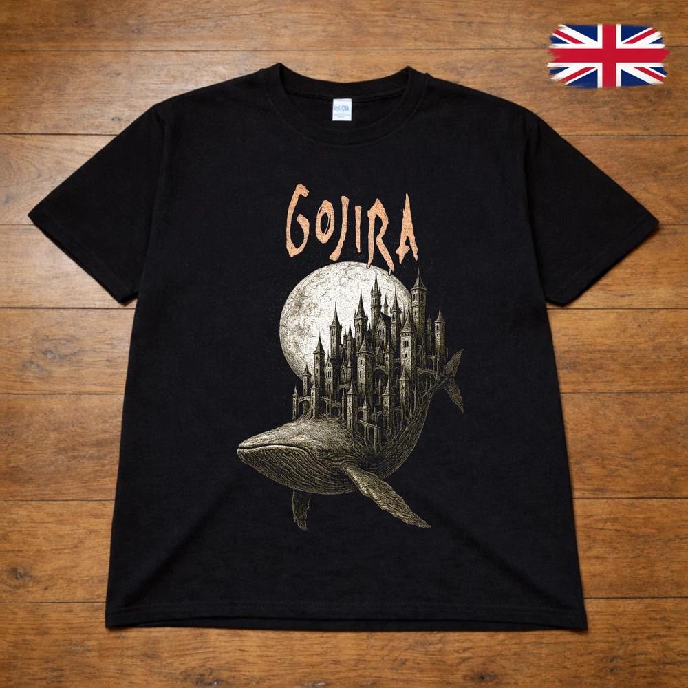 Gojira Whale Castle Graphic TShirt Metal Band Black Tee Adults Kids 2XL