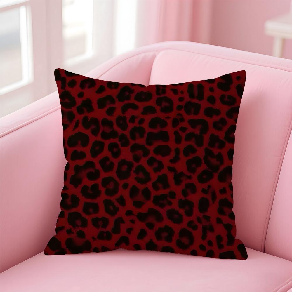 

PPlaid and Leopard Print Textures Cushion Cover Pillowcase Short Plush Invisible zipper Room Sofa Cushion Cover 30X30cm