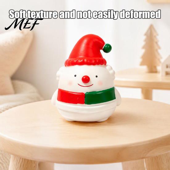 Durable Squeeze Toys Christmas Snowman Toy, Stress Relief Cute Fidget Figurine, Stocking Stuffer Party Favor, Gift for Kids Boys Girls Desk