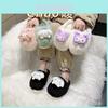 Cute Cartoon Style Girls Cinnamon Dog Plush Cotton Slippers For Cozy Fall Comfort