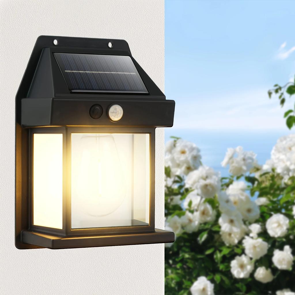 Solar Lights Outdoor, Dusk to Dawn Solar Wall Sconce Motion Sensor, 3 Lighting Modes Waterproof Solar