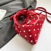 Yogodlns Women's Versatile Bag Retro Leather Shoulder Bag Bow Tie Crossbody Bag Polka Dot Small Hobo Handbag For Everyday Use