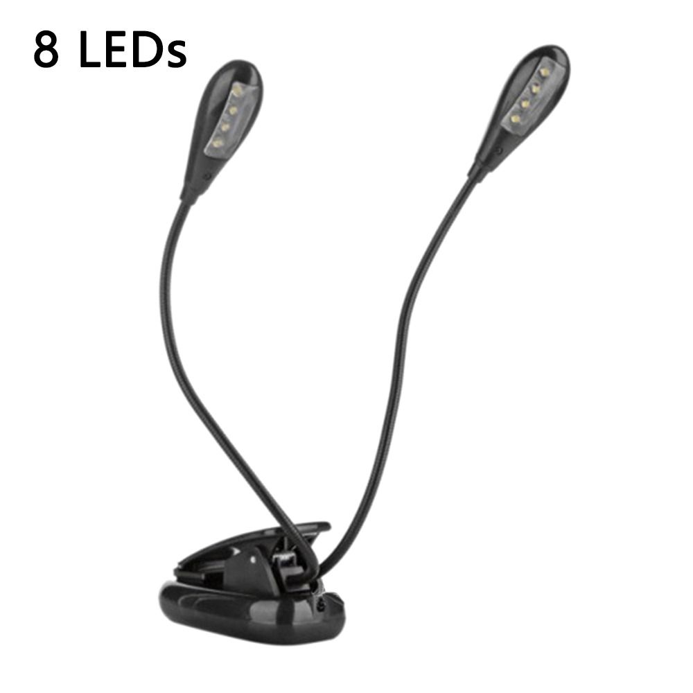 Flexible Table Lamp Clip Lamp 2/4/8 LEDs Light Music Stand Light Music Score Light Reading Lights