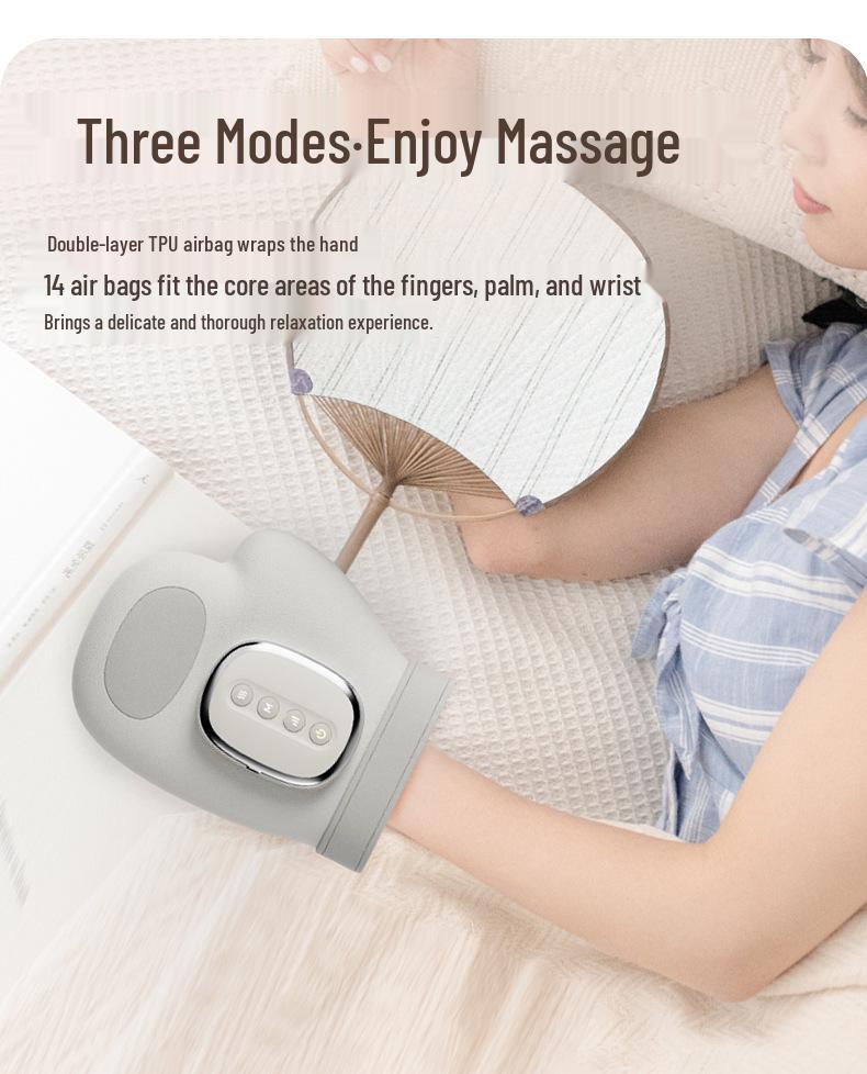Intelligent Hand Massager with Hot Compress & Air Pressure for Fingers, Joints, and Wrist Therapy