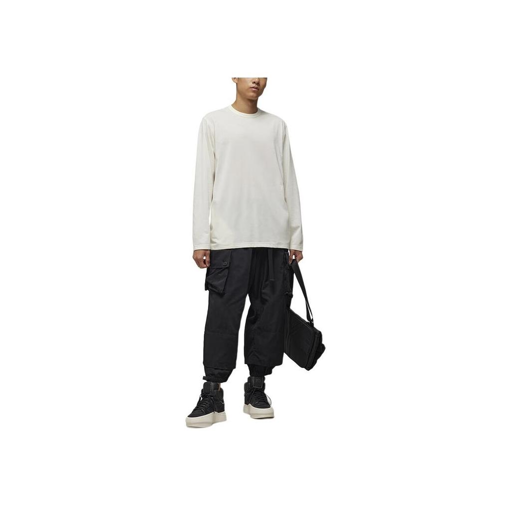 Y-3 Cuffed Twill Pants Loose Fit Multi-Pocket Work Pants Men Pants Black IN8756
