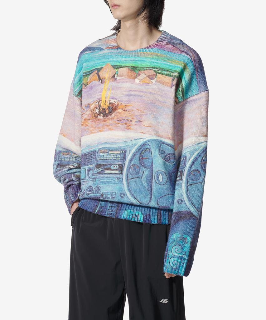 Jw Anderson Art Print Sweater - Cornflower Blue / Kw1222Yn0373835