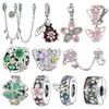 Copper Plants Flowers Charms Clover Insects Butterfly Bead Pendant Fit Original Bracelet Necklace Jewelry Gift