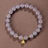 Popular Smoke Purple Lotus Bracelet with Lotus Pod Pendant, Imitation Hetian Jade, Student Style Women's Jewelry.