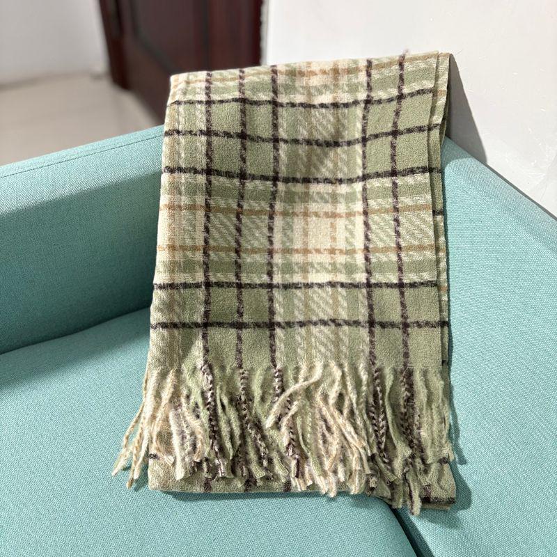 Women's Faux Cashmere Plaid Scarf - Korean Style, Thick & Warm Autumn/Winter Shawl
