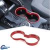 Front Water Cup Holder Frame Cover Trim For Ford Bronco 21+Red Carbon Fiber ABS