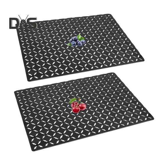 2ks 30x40CM podložka do kuchyňského dřezu PVC dutý kosočtverec obdélník Protiskluzový řezací keramický chránič dřezu z nerezové oceli odkapávací podložka