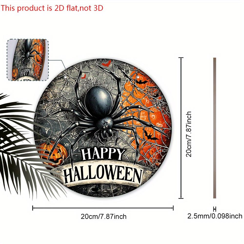 Happy Halloween Wooden Sign with Black Spider Pattern - Unique Figurine Ornaments - Ideal for Front Door, Yard, Porch, Room Decor