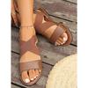 2025 New Crossover Flat Sandals Women's Plus Size Solid