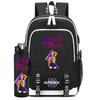 2Pcs/set Anime K-Pop Printed Backpack with 750Ml Water Bottler for Teenager Student Girl Boy Bookbag Kid Gift Large Capacity Travel Bag Rucksak