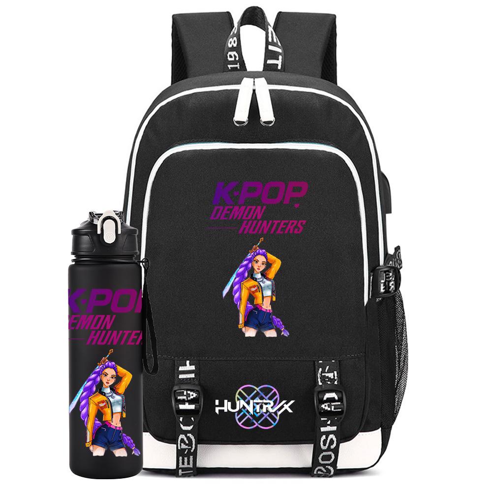

2 шт./набір Аніме K-Pop Рюкзак з принтом та пляшкою для води 750 мл для підлітків Студентів Дівчат Хлопчиків Шкільна сумка Дитячий Подарунок Велика місткість Дорожня сумка Рюкзак