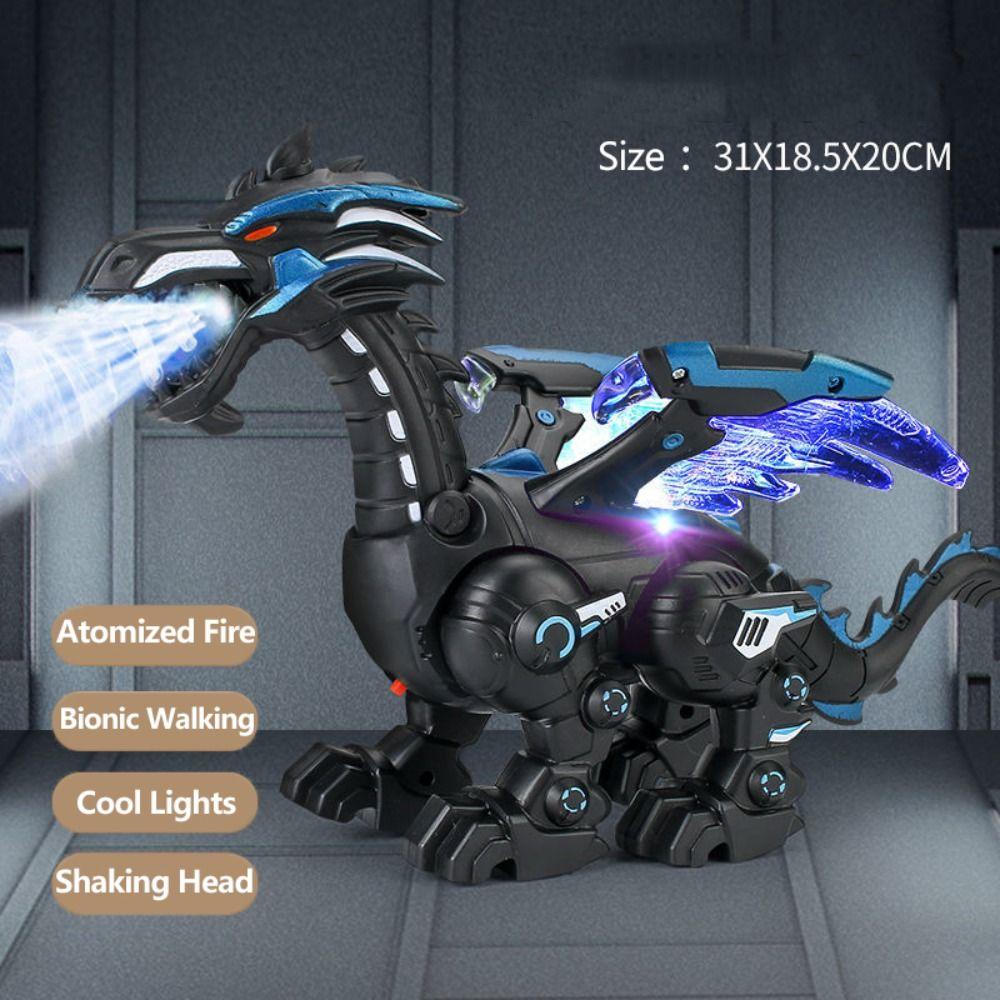 Cool Light Mechanical Dinosaur Simulation Fire Electric Puzzle Model Children Play