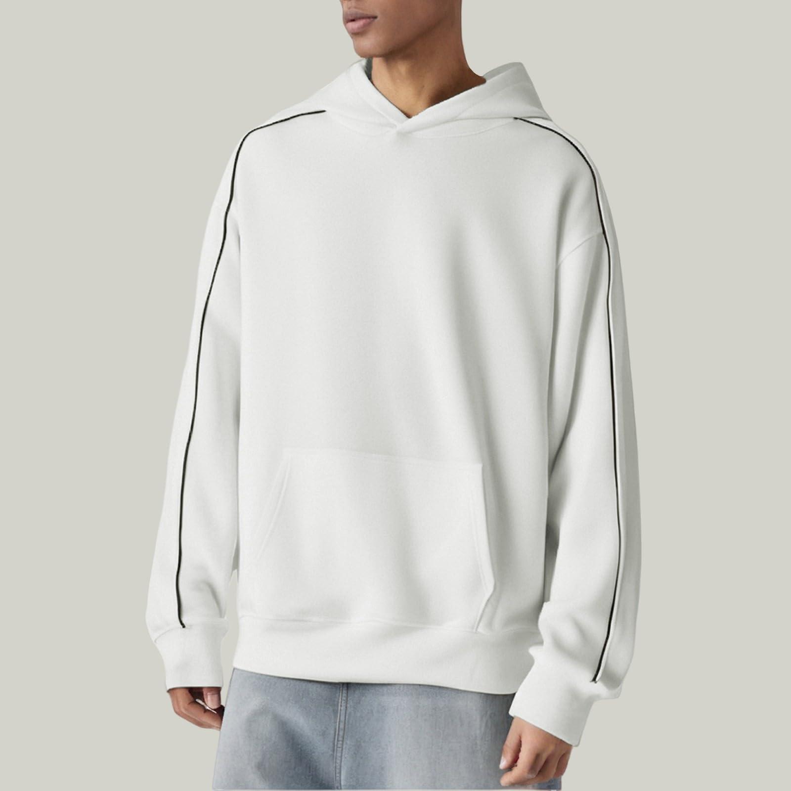 

Флисовые худи для мужчин свободного кроя, легкие, хлопковые, для активного отдыха, спортивные, для тренировок, осенние пуловеры M