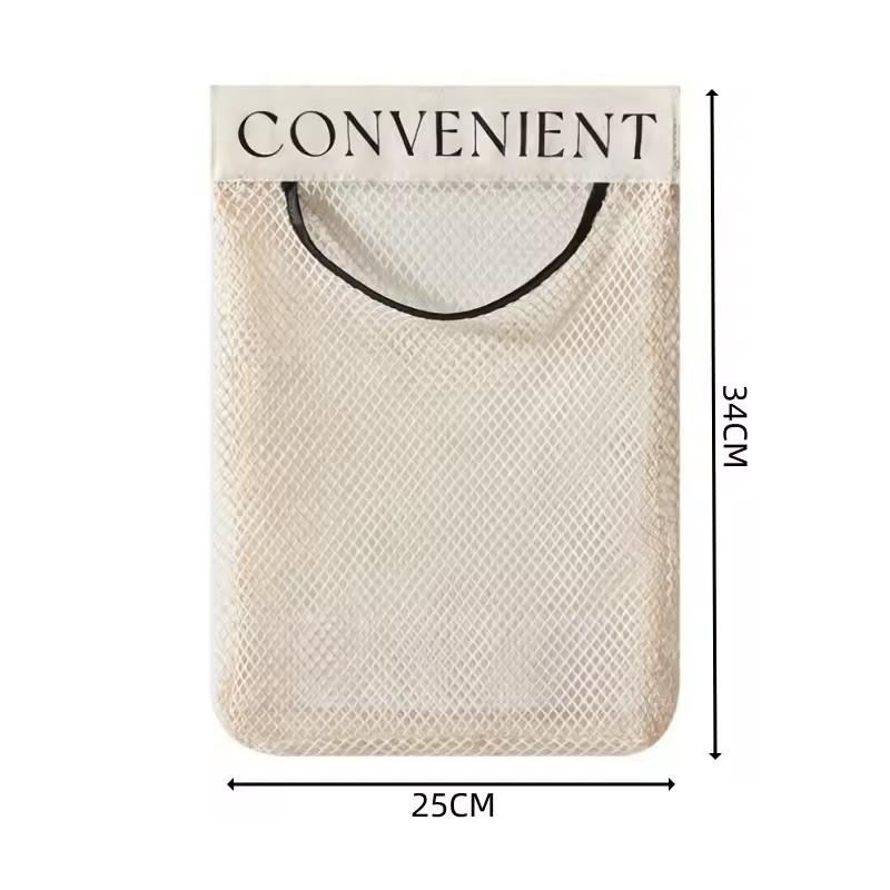 Wall Mounted Large Capacity Storage Bag Kitchen Garbage Bag Clutter Organizer Velcro Storage Pocket Multi-Purpose High Elastic