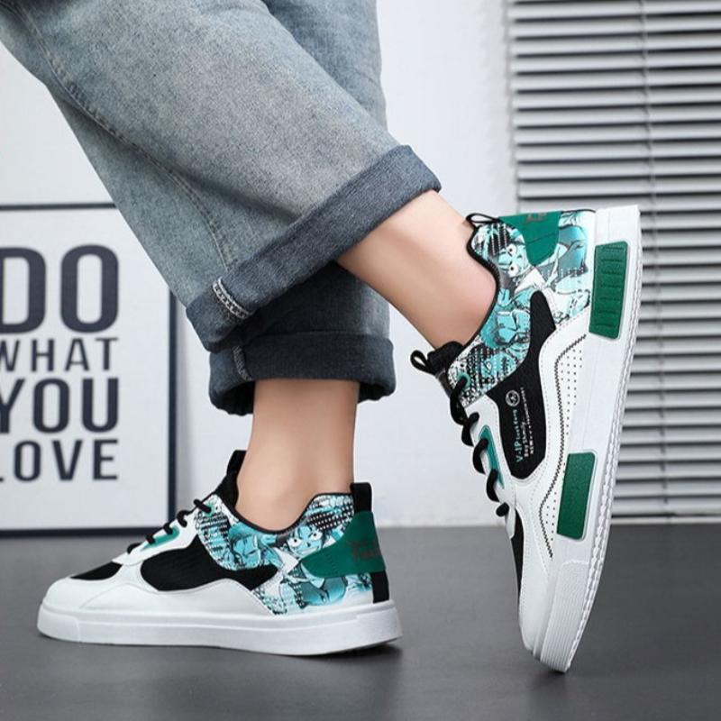 Fashion Trend Men Flat Shoes Summer Breathable Men Leather Low-top Casual Shoes Fashion Man Jogging Sport Shoes Sneakers Tenis Masculino