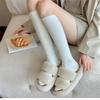 Solid Color Soft Warm Socks Nylon Long Knee High Socks Casual Women Stockings