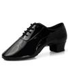 Latin Dance Shoes Leather Men Modern Ballroom International Dance Square Male Dancing Shoe Soft Sole Sneakers Boy Child