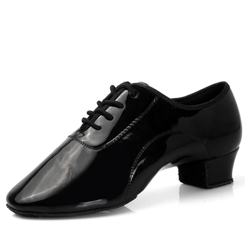 Latin Dance Shoes Leather Men Modern Ballroom International Dance Square Male Dancing Shoe Soft Sole Sneakers Boy Child