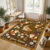 Foxes Moonlit Theme Soft Crystal Velvet Rug Custom Name & Text Print Non Slip Floor Rug for Bedroom Living Room