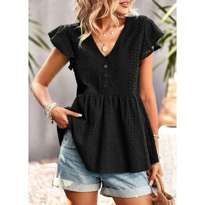 

Модный стиль Уличная мода Amazon Летняя горячая распродажа Элегантные топы в сетку с коротким рукавом Сексуальный минималистичный V-образный вырез Женские White L