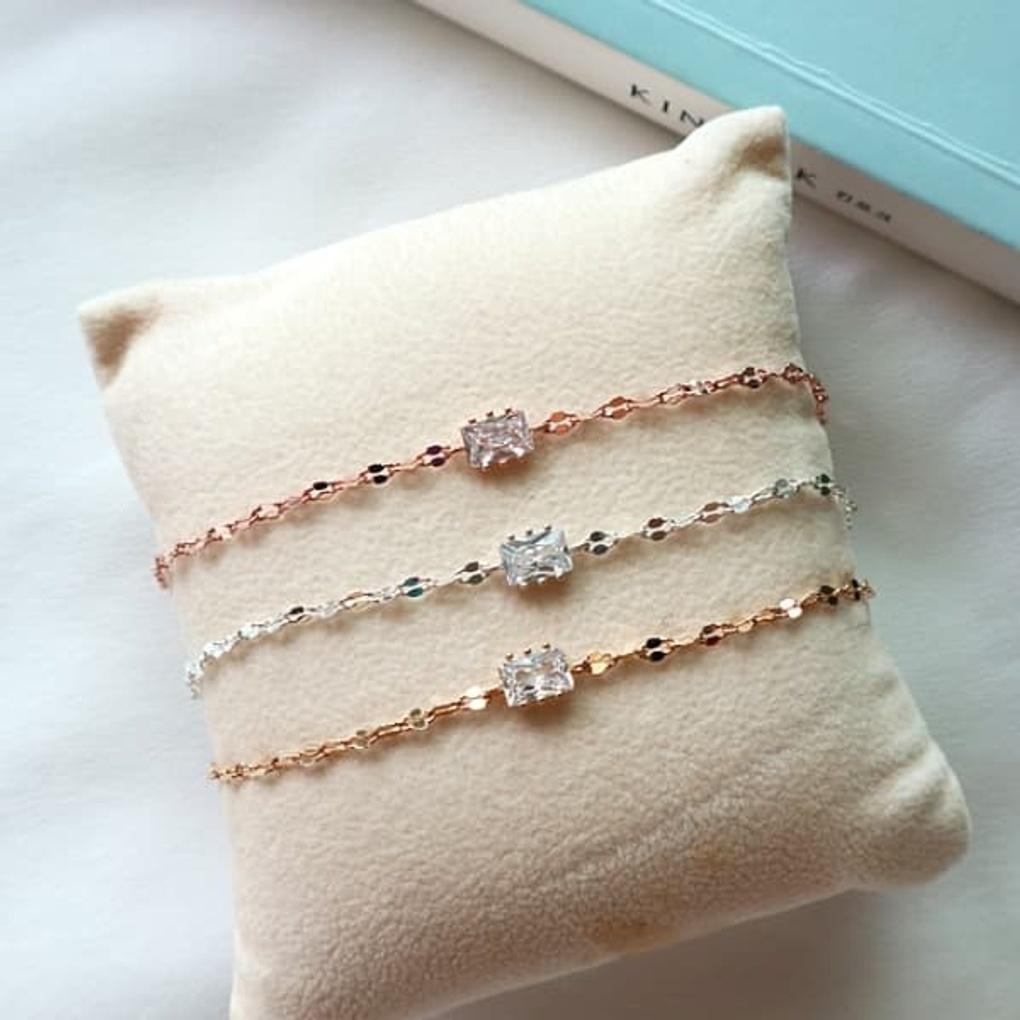 Women's 925 Silver Dragonfly Chain Cubic Zirconia Layered Bracelet