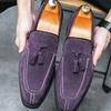 Men's Shoes Large Size New Loafers Fashion British Suede Business Dress Leather Shoes Wedding Men's Shoes