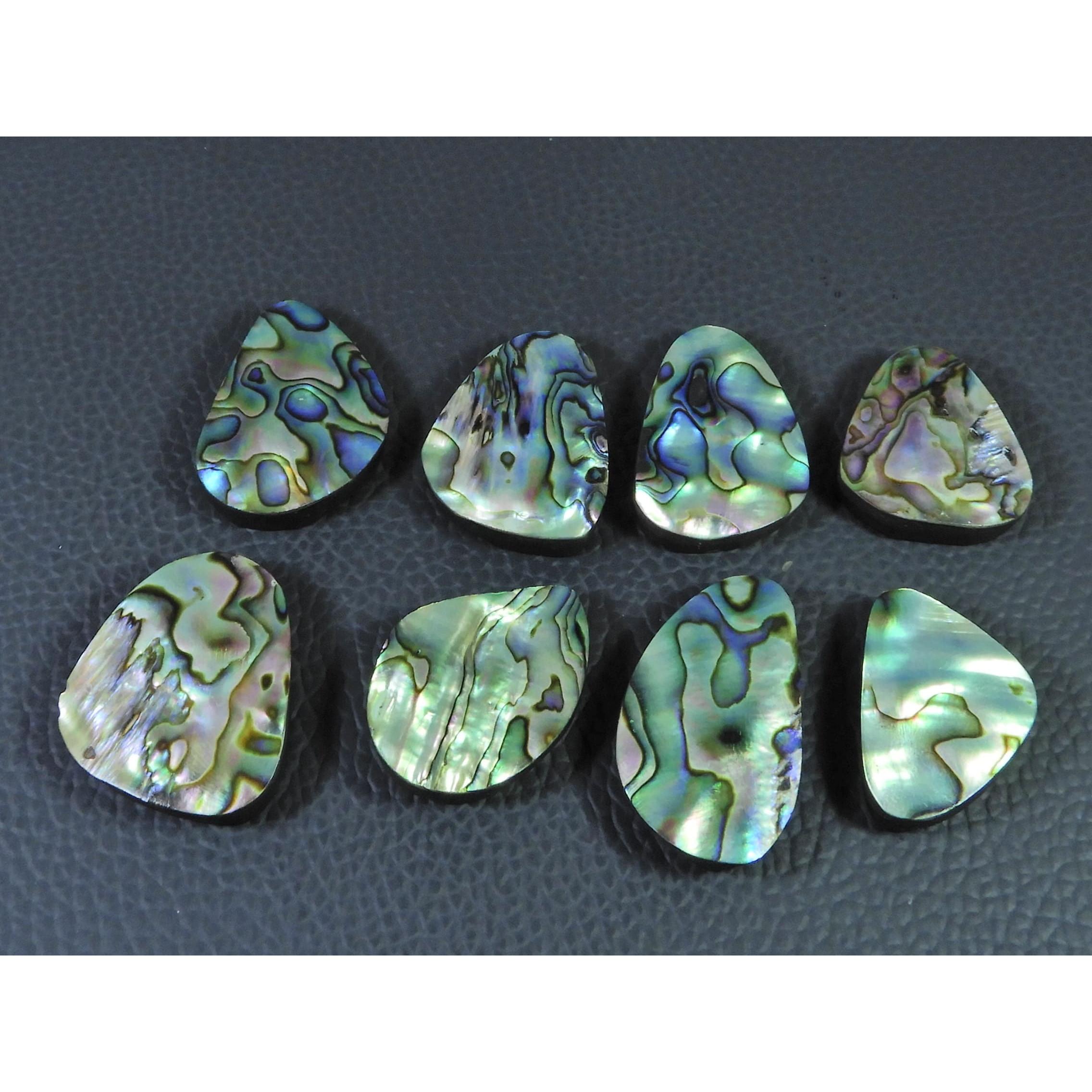 8Pcs Abalone Shell Fancy Cabochon Loose Natural Gemstone 213Cts. Lot 24-28MM C-1715