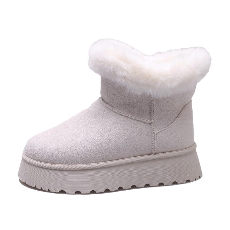 New Women's Flat Shoes Botas Mujer Suede Warm Women's Home Cotton Shoes Fashionable Outdoor Party Women's Thick Snow Boots