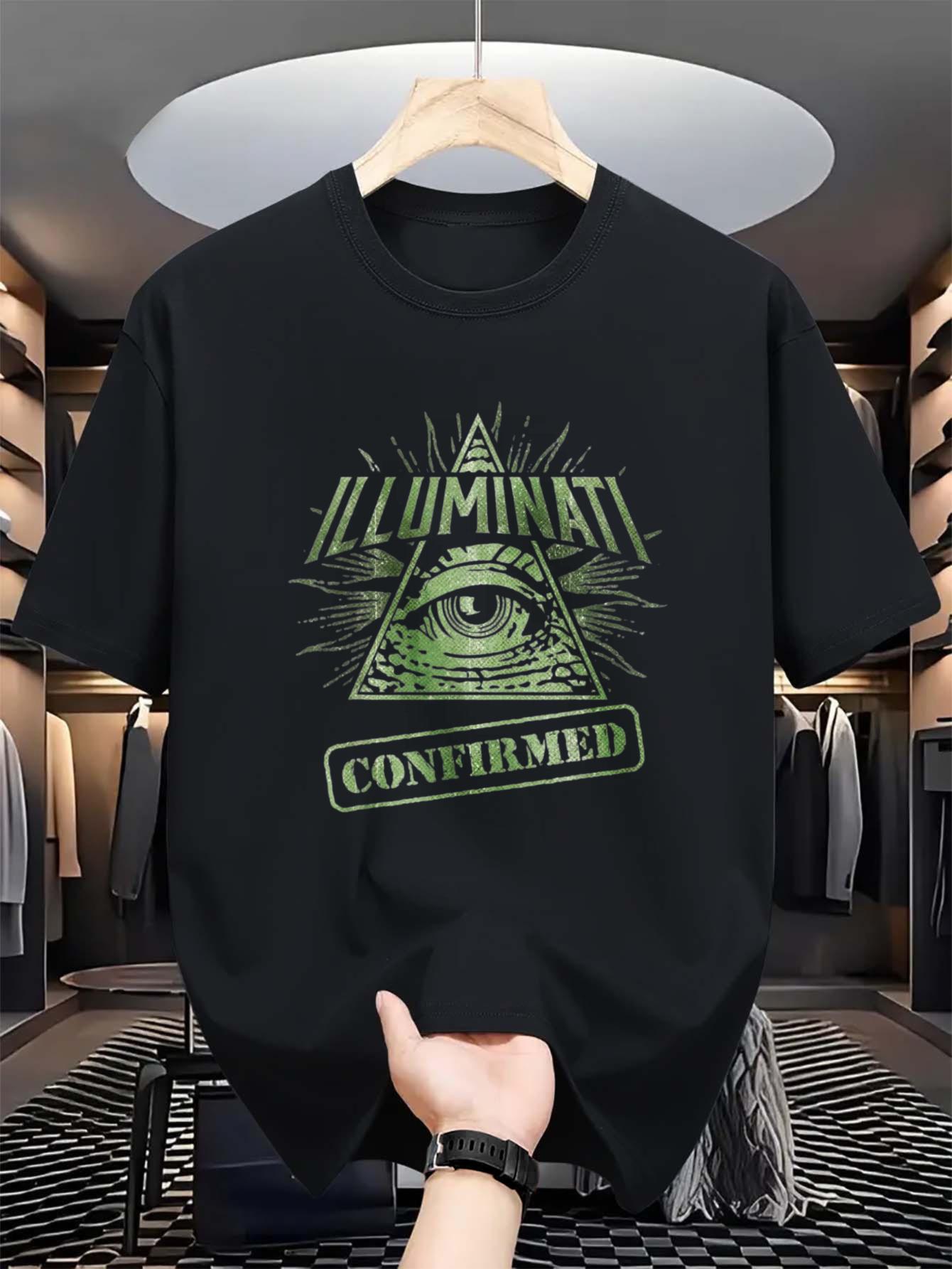 

Men s T-shirt: Illuminati Confirms Eye of Sight and Trendy Meme Design - Fun Meme Top for Outdoor Activities - Men s Summer C... S разноцветный