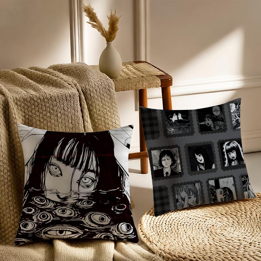 Manga Horror J-Junji Ito T-Tomie Cushion Cover Pillowcase Anti-Dustmite Living Room Sofa Decor Cushion Room
