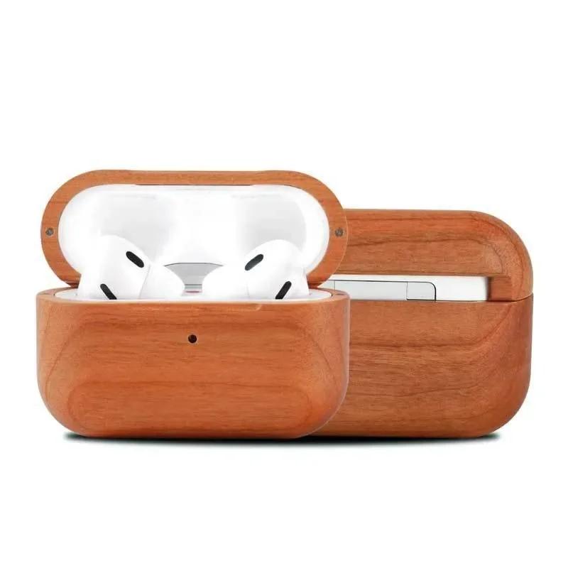 

Luxury High-end Solid Wood Earphone Case for Airpods Pro 2 Pro3 (2025) & Airpods 4 3 2 1 Full Protection Hard Cover+Short Strap for AirPodsPro3(2025
