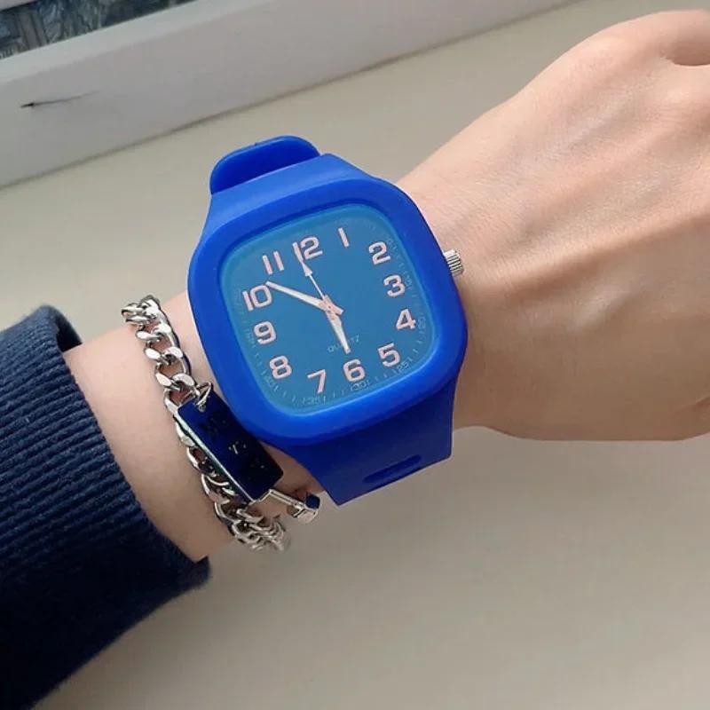 Square Quartz Watches for Men and Women Ins Style Simple Waterproof Sports Watch Leisure Fashion Student Couple Watch