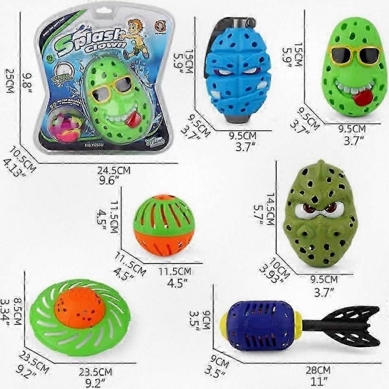 Splash Ball Timer Bomb with 50 Water Balloons, Outdoor Prank Toy for Kids and Adults, Fun Party Supplies and Summer Water Game Accessories