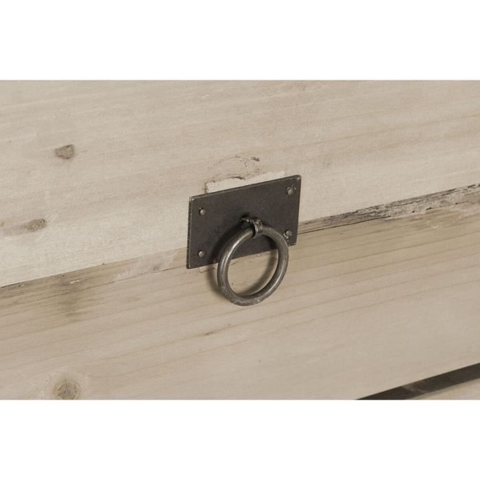 Console style item home - Marron pin - 140 cm - Blanc