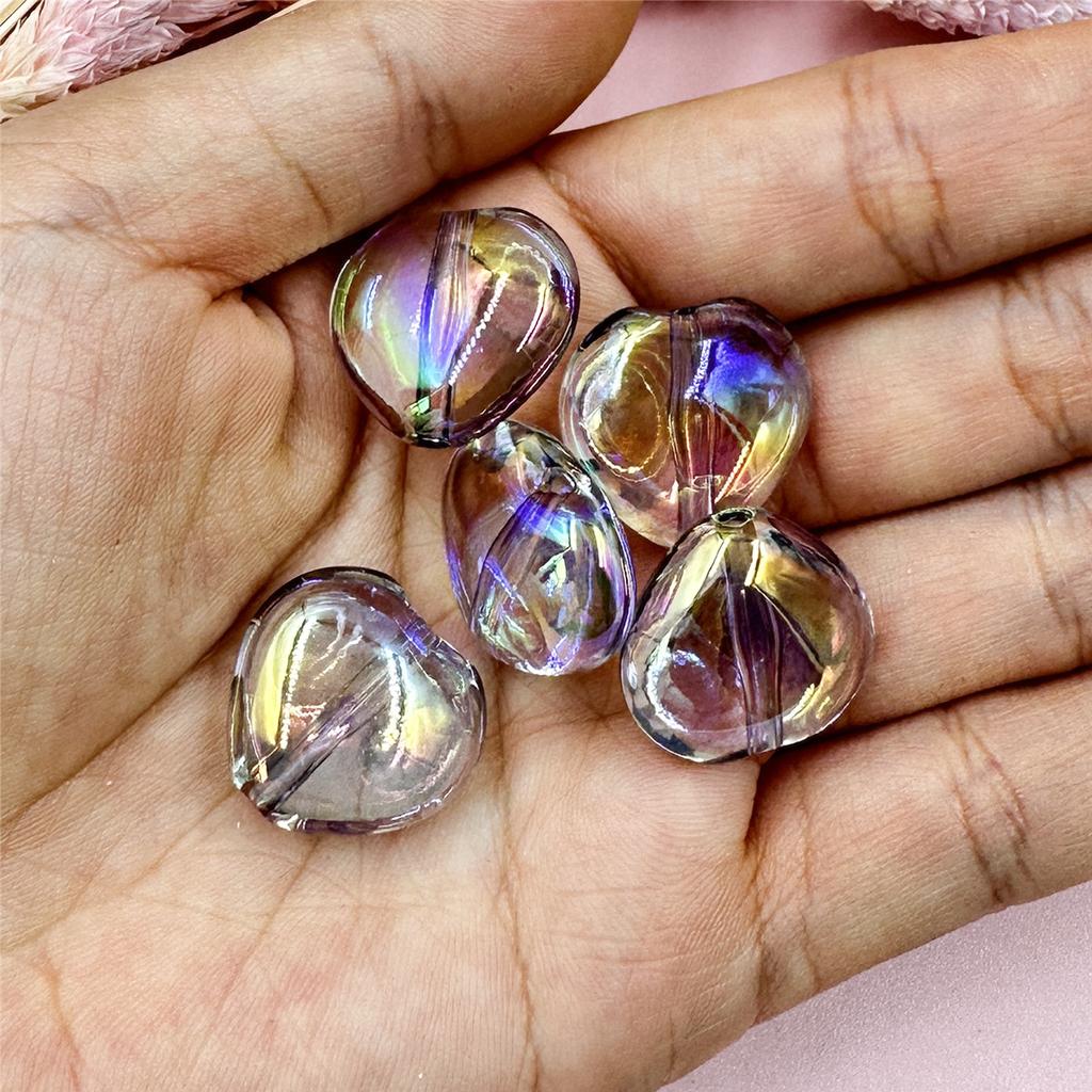 Acrylic Key Chain Peach Heart DIY Jewelry Accessories Fashion 5pcs 20*19mm Loose Beads For Bracelet Necklace Making