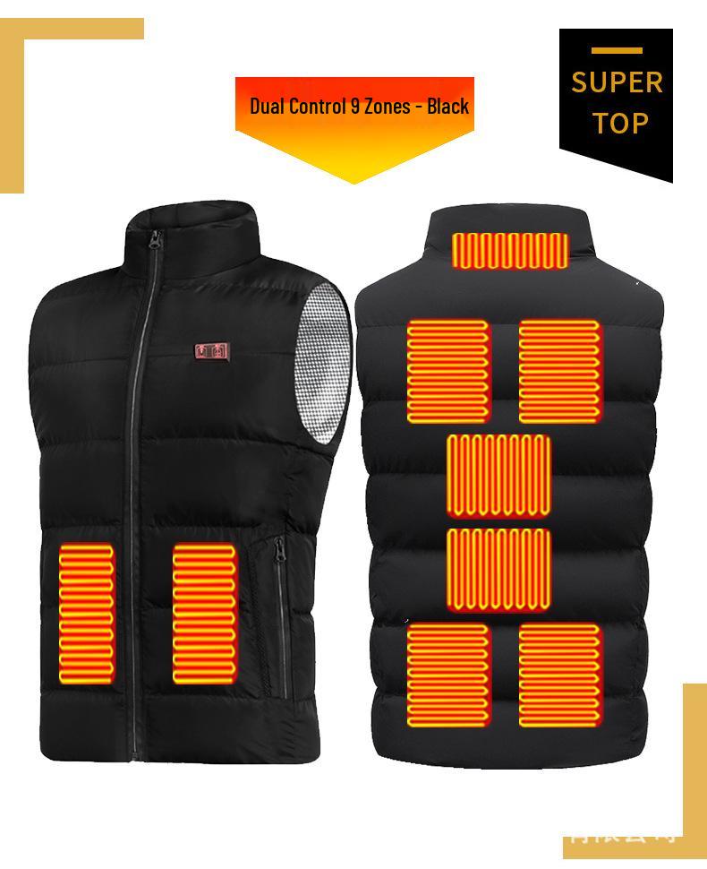 

Мужской зимний жилет с подогревом, управляемый через USB, с четырьмя зонами контроля, 26-зонным интеллектуальным подогревом L