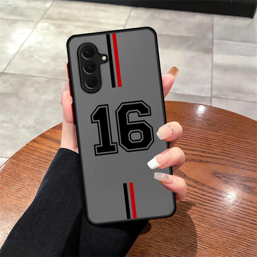 FootBall Number Case for Samsung Galaxy A73 A33 A35 A34 A36 A17 A52 A52S A72 A56 A55 A54 A16 A15 A14 A23 A53 Phone Cover