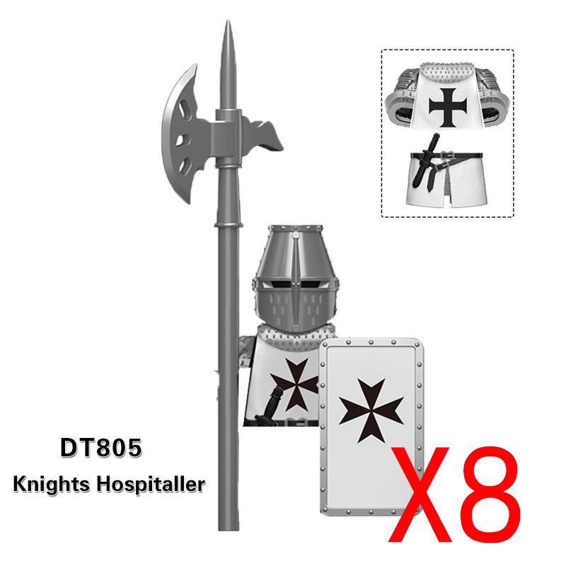 Medieval Military Building Blocks Solider Figures Gifts Weapons Shields Helmets Lionheart Teutonic Knights Militiaman Farmer MOC