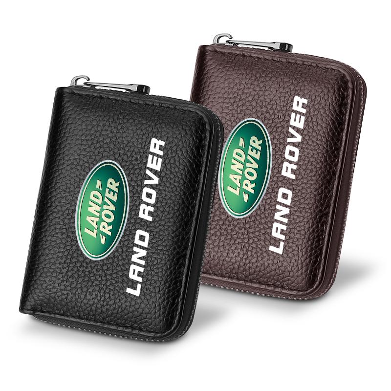 Genuine Leather Car Driver's License, ID Card, Bank Card Wallet for Land Rover Range Rover Defender Freelander Discovery 1 2 3 Evoque Rover L322 L405
