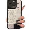 Plaid Collage Star Bear Is Suitable for Apple iPhone16/17Pro Mobile Phone Case 14 Water Condensation 13 Large Holes 15 Sets