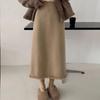 Tassel Knitted Skirt Women's Autumn and Winter New Solid Color Simple Thickened Mid-Length Casual Versatile Straight Hip Cover Long Skirt