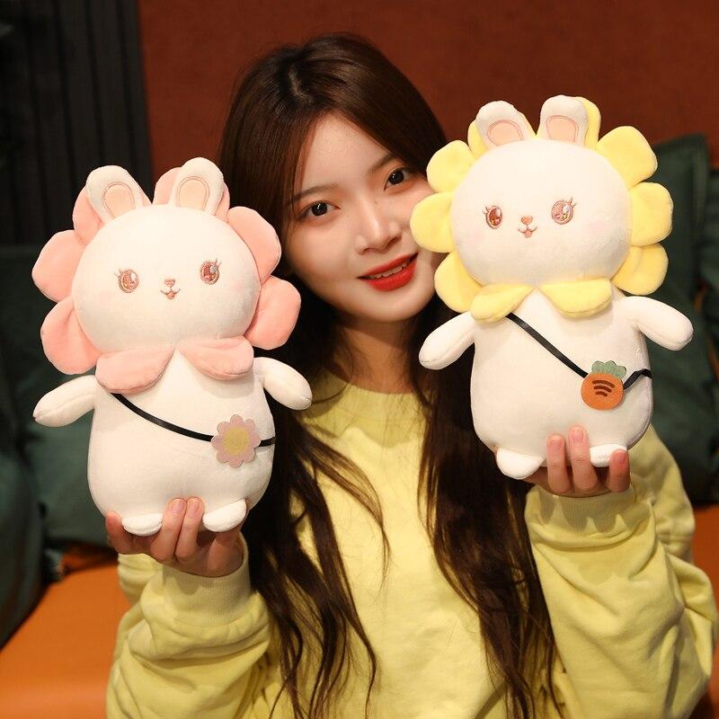 1ks 25/35cm Krásný plyšový slunečnicový králík Hračky Měkký roztomilý králík Polštář Vycpaná zvířátka Panenky Narozeniny Valentýnský dárek pro dívku