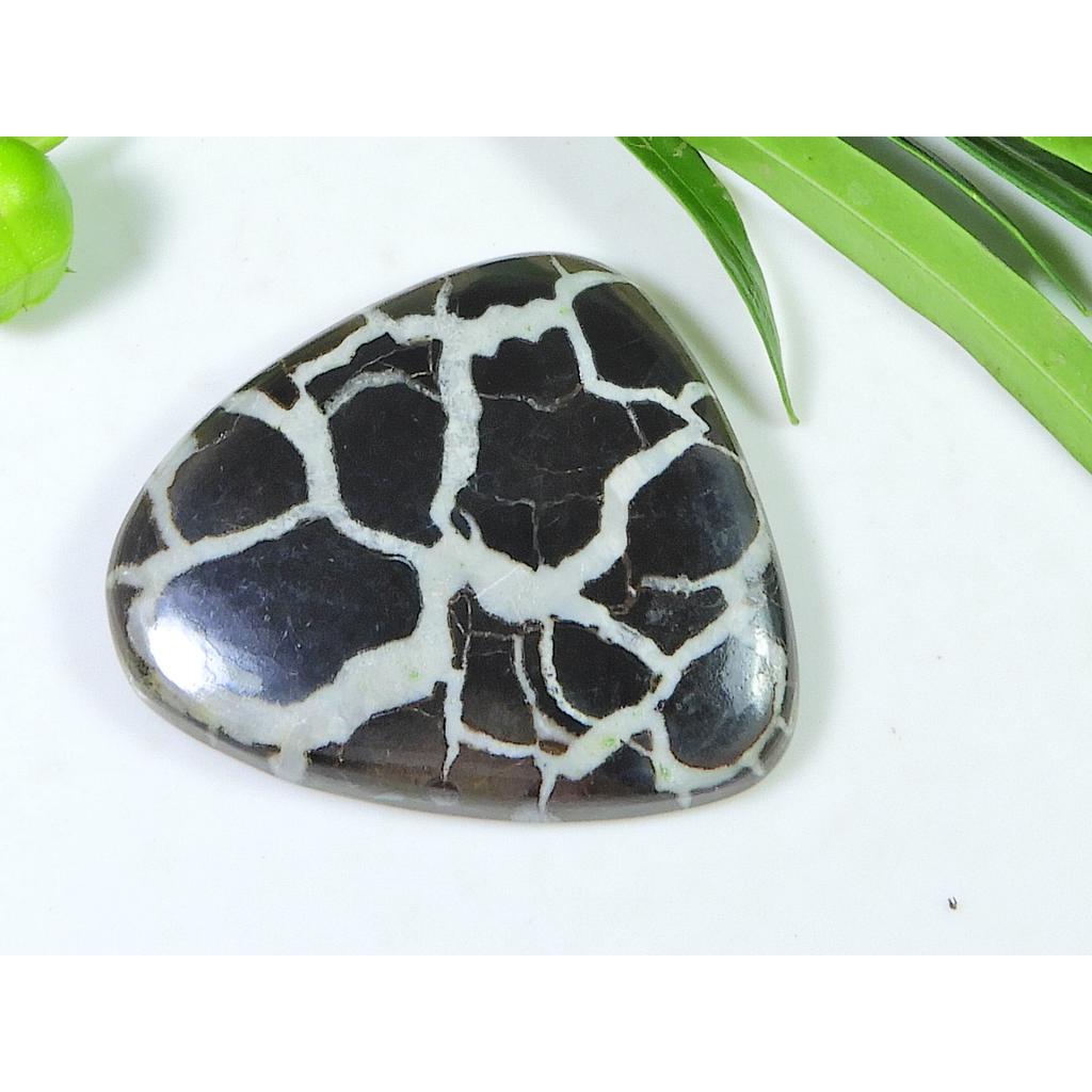 AAA Natürlicher Septarien Schmuckherstellung Ausgefallener Schwarzer Kristall Edelstein 30X36X06MM SK-866