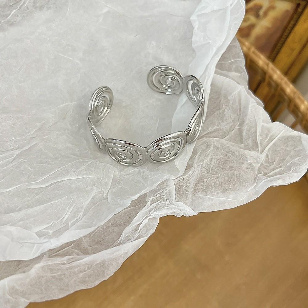 Metal Cuff Bangle Bracelet Non-Fading Women Wristband Fancy Spiral Arm Bracelet  Party